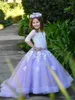 Meisje jurken bloem lang formele bruidsmeisje kanten applique kinderen kostuum prinses feestkleding bruiloft avondvestidos