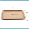 Baking Dishes Pans Carbon Steel Baking Sheet Pan 14 Inch Cake Cookie Pizza Tray Plate Rose Gold Nonstick Rec 172 J2 Drop Delivery Dhxzz