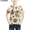 Мужские рубашки T Jumeast Summer Children Рубашка 3D Print Y2K Cartoon Cartoon с коротким рукавом футболка детская спортивная модная уличная одежда Пулот