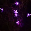 Strings 12/32M Solar Fence Lights String Garland Light Luces Led Decoracion Outdoor Lawn Patio 100 Sakura Flowers Lampa Solarna Lighting