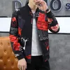 Herrjackor Autumn Men Bomber Jacket dragkedja Herrens casual streetwear hip-hop slim-fit pilot tryckt baseball uniform