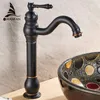 Robinets d'évier de salle de bains, lavabo en laiton Bronze Antique, robinet européen 1 trou de levier, pont de comptoir, robinets d'eau froide Mxier 9201