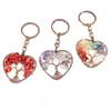 Keychains de cristal de pedra arborizada natural em forma de vida no chaveiro do chaveiro do carrinho de carros pendentes de carros -chave de carros -chave