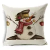 Pillow Cartoon Santa Claus Pillowcase Linen Decoration Christmas Gift Cover Suitable For Car Sofa Chair 18 Inch