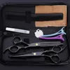 Tesoura de pente de tesoura de pet scissor preto kit de desbaste