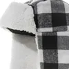Bérets hiver chaud bébé grilles motif oreille rabat chapeau gants ensemble coton doux Lei Feng bonnets mitaines Kit pour enfants enfants filles garçons