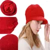 Козырьки дамы вязаные шляпы Slound Caps теплые сохраняют теплую кепку Женщины Осень Зимняя шляпа Берет Биней Добавить мех