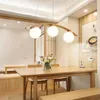 Kronleuchter Nordic Holz Kronleuchter Led Weiße Glaskugel Für Wohnzimmer Esszimmer Küche E27 Design Home Beleuchtung Leuchten