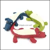 Giocattoli per cani mastica fonazione giocattoli per cani simulazione coccodrillo giocattolo resistente all'usura giunzione di lino animale forniture interattive per animali domestici 3 colori Dro Dhkzp