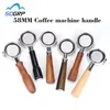 58 -миллиметровый ручка кофейня из нержавеющей стали из нержавеющей стали, бездонный фильтр Portafilter Universal Wooden E61 Espresso Tools 220509