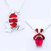 Pendant Necklaces Fashion Jewelry Silver Plated Bohemia Women Birthday Party Fire Opal Chain Necklace OP027