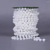 Decoração de festa um rolo de 10 metros de comprimento 8 mm White bege artificial pérolas bead guirlaol bobo tabela de mesa central peça de casamento em casa