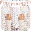 78pcs/conjunto Rose Gold Party Disposable Tableware Casta Placas de copo Decoração de aniversário de adultos Decoração de chuveiro de noiva 220429