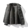Heren dons MORUANCLE namaakbont Warm Flight Bomberjacks en jassen Fleece gevoerd dik thermisch leer Parka's Hoge kwaliteit bovenkleding