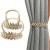 Curtain 2PCS Modern Simple Tie Rope Stylish Leaf Carving Spring Tieback