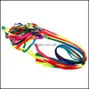 Collari per cani Guinzagli Arcobaleno Colore Corda di trazione Collari per cani Guinzaglio Forniture per animali domestici Imbracature Collana per cani Trazione Corde in nylon Passeggiata Dhrku