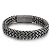 Zweireihige Titan-Stahl-Kielketten-Armbänder, Vintage-Herren-Edelstahl-Schmuck