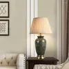 Table Lamps Remote Control Copper Lamp American Style For Living Room Ceramic Luxury Bedroom Bedside Decorated Led