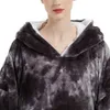 Andra kläder dubbelviktade filt överdimensionerade kvinnor hoodie filtar med ärmar vinterfleece flanell lyxig jätte TV filt tröja t221018