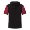 Men's Hoodies Mens Spring Summer Leisure Travel Colorblock Loose Hooded Drawstring T Shirt Short Sleeve Top