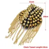 Broches manteau Punk vêtements accessoires gland métal épaulette robe décoration Rivet épaulette broche frangé timbre