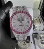 Luksusowe męskie zegarki Moissanite Mosang Stone Diamond Watch Watch zegarki dla mężczyzn Top Montre de Luxe Na ręce mechaniczne automa295s