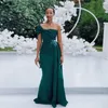 Koyu Yeşil Denizkızı Nedime Elbiseleri Bir Omuz Çiçek Vestidos Bowknot Saleti Uzun Düğün Elbise Kadınlar Şık Balo Akşam Elbise