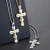 Hanger kettingen Religieus orthodoxe meerlagige meerlagen kruisketting tienerjongens hiphop zilveren kleur roestvrijstalen ketting voor mannen sieraden