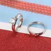 Wedding Rings 2 Layers Gold Silver Plated Stainless Steel Cubic Zircon Crystal For Couple Solid Lover's Engagement Jewelry