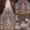 Bridal Veils 2022 Groothandelstijlen TULLE Wedding Lace kralen Lange accessoires