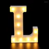 Décoration de fête 1 pièces 26 lettres blanc LED veilleuse chapiteau signe Alphabet lampe pour anniversaire mariage chambre tenture murale décor coeur