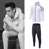 V￪tements de gymnase ￠ sweat ￠ capuche d￩contract￩ pour hommes Costume de course 2 pi￨ces R trackpants de jogging jogging shirt d'entra￮nement sur tracks