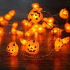 Strings Halloween Pumpkin String Lights Battery Operated 8 lägen med fjärrkontroll för julfest inomhus utomhusdekor