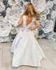 Flower Girl Dress 2023 г. белое атласное платье первого причастия в стиле принцессы