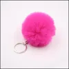 Keychains Bedanyards mti color 8cm Rabbit Fur Ball Keychain
