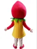 Venda de f￡brica de desconto Fruit Strawberry Girl Mascot Costume Caracteto de desenho animado Figurinos de mascote adulto para festa de Halloween