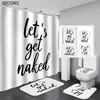 Red Lip Get Naked Bathroom Curtain Durable Fabric Shower Set Bath Mats Rugs for Home Decor Toilet Cover Non-slip Mat 220429