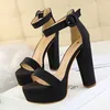 Sandals thick heels show thin high heels sexy nightclub women's shoes waterproof platform open toe belt buckle