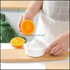 Fruit Vegetable Tools Lemon Orange Juicer Fruit Vegetable Manual Squeezer Durable White Kitchen Tools Family Practical Juicers Dro Dhw7X