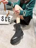 Moda lüks tasarımcı tarzı kadın chelsea kısa botlar siyah çoraplar kaymaz düz ayak bileği botları 35-41