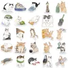 53Pcs Watercolor painting cat stickers Ink and wash kitty Graffiti Kids Toy Skateboard car Motorcycle Bicycle Sticker Decals Wholesale