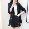Women's Tracksuits 2022 Xiaoxiang Style Suit Female Korean Fashion Casual Handsome Professional Small Shorts Two-Piece Set