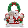 Lege platen kerstfamilie decoraties boom hanger van 2-8 hoofden kerstmis hangende ornamenten diy naam en zegen met lanyard