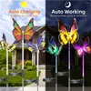 Outdoor Solar Garden Lights 3 Pack Butterfly 7-kolorowe zmieniające się wodoodporne lampy krajobrazowe LED Dekoracyjne dla dziedzińca dziedzińca podwórka