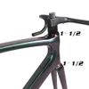 Rim Freio Aero Road Bike Frame TT-X35 Cabos internos completos BB86 Green Purple Chameleon YS3068