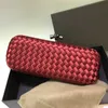 Vintage Satin Weave Leather Evening Bag Multifunctional Clutch Women's New Jewelry Box Cosmetic Bag Fashion Versatile Design Splicing 2024