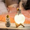 Fatuagens de astronautas resination resina space man Homem miniature Night Light umidificador de nevoeiro frio Acessórios para máquinas de aniversário presentes de aniversário 220426