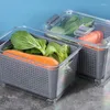 Förvaringsflaskor 20x13.5x11.5cm köklåda färskt kylskåp kylskåp frukt vegetabilisk dränering crisper mat behållare