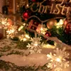 Strings LED Holidays Garlands Snowflake Fairy Snow String Lights Decoration For Christmas Tree Year Room Valentine Outdoor Garden