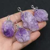 Artisanat à la main Fleur Wrap Reiki Guérison Pierre Violet Cristal Collier Brut Cluster Rock Minéral Améthystes Naturelles Pendentif Colliers